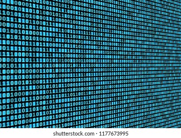 Binary code background. Technology concept. 3d backdrop with numbers. Running process of the program. Vector