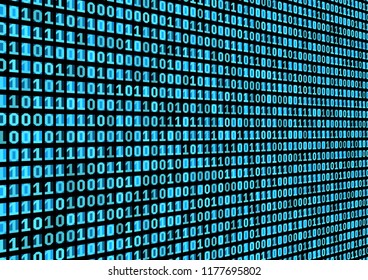 Binary code background. Technology concept. 3d backdrop with numbers. Running process of the program. Vector