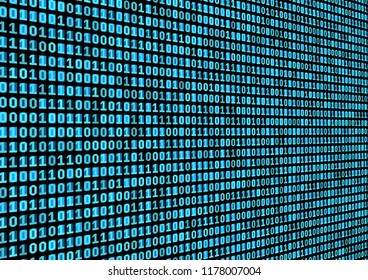 Binary code background. Technology concept. 3d backdrop with numbers. Running process of the program. Vector