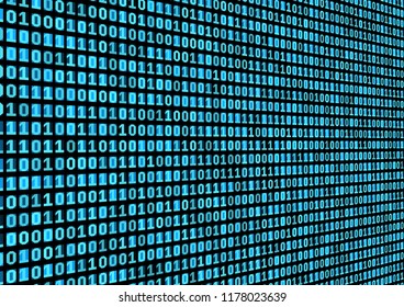 Binary code background. Technology concept. 3d backdrop with numbers. Running process of the program. Vector