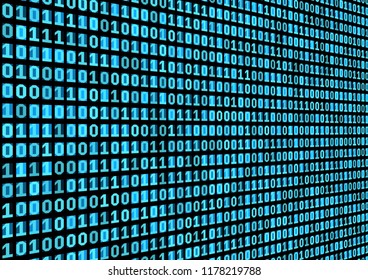 Binary code background. Technology concept. 3d backdrop with numbers. Running process of the program. Vector