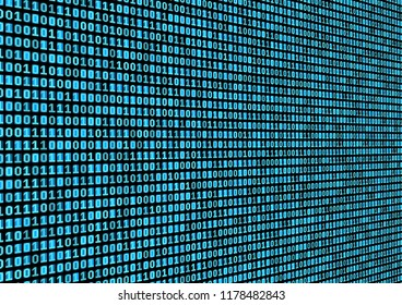 Binary code background. Technology concept. 3d backdrop with numbers. Running process of the program. Vector