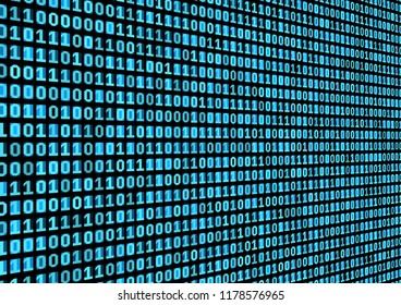 Binary code background. Technology concept. 3d backdrop with numbers. Running process of the program. Vector