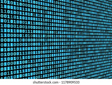 Binary code background. Technology concept. 3d backdrop with numbers. Running process of the program. Vector