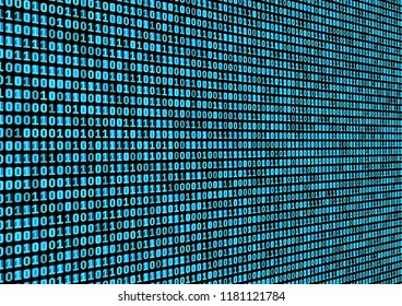 Binary code background. Technology concept. 3d backdrop with numbers. Running process of the program. Vector