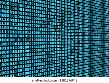 Binary code background. Technology concept. 3d backdrop with numbers. Running process of the program. Vector