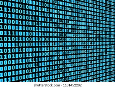 Binary code background. Technology concept. 3d backdrop with numbers. Running process of the program. Vector