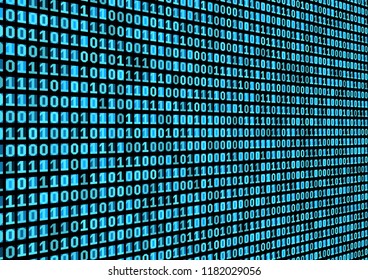 Binary code background. Technology concept. 3d backdrop with numbers. Running process of the program. Vector