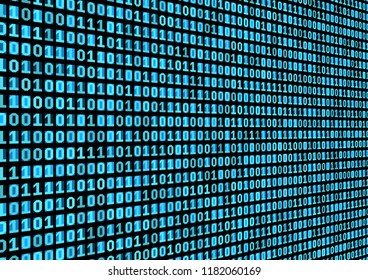 Binary code background. Technology concept. 3d backdrop with numbers. Running process of the program. Vector