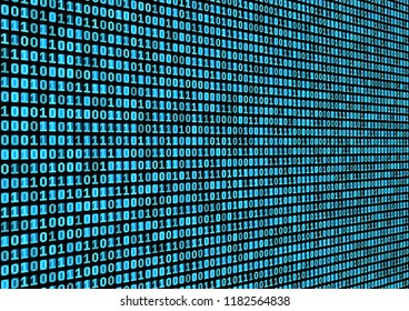 Binary code background. Technology concept. 3d backdrop with numbers. Running process of the program. Vector