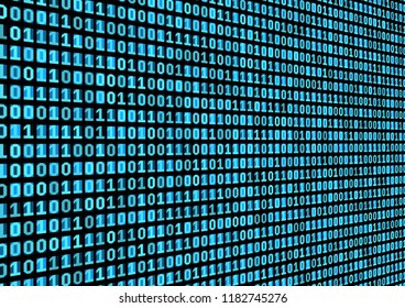 Binary code background. Technology concept. 3d backdrop with numbers. Running process of the program. Vector