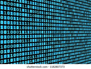 Binary code background. Technology concept. 3d backdrop with numbers. Running process of the program. Vector