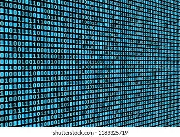 Binary code background. Technology concept. 3d backdrop with numbers. Running process of the program. Vector