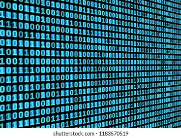 Binary code background. Technology concept. 3d backdrop with numbers. Running process of the program. Vector