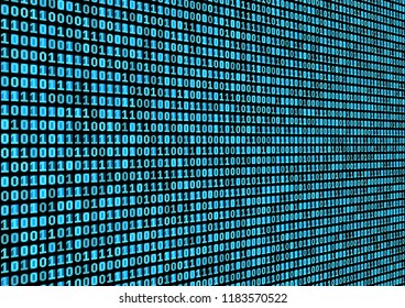 Binary code background. Technology concept. 3d backdrop with numbers. Running process of the program. Vector