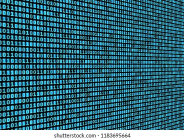 Binary code background. Technology concept. 3d backdrop with numbers. Running process of the program. Vector