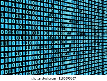 Binary code background. Technology concept. 3d backdrop with numbers. Running process of the program. Vector