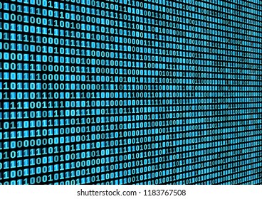 Binary code background. Technology concept. 3d backdrop with numbers. Running process of the program. Vector