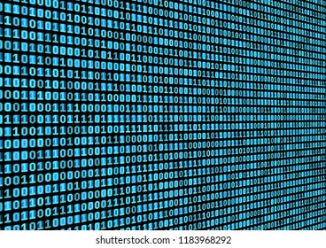Binary code background. Technology concept. 3d backdrop with numbers. Running process of the program. Vector