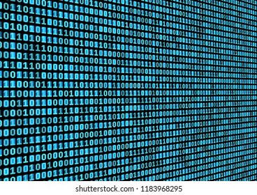 Binary code background. Technology concept. 3d backdrop with numbers. Running process of the program. Vector