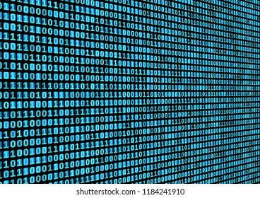 Binary code background. Technology concept. 3d backdrop with numbers. Running process of the program. Vector