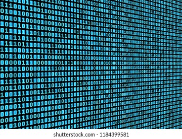 Binary code background. Technology concept. 3d backdrop with numbers. Running process of the program. Vector