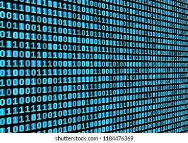 Binary code background. Technology concept. 3d backdrop with numbers. Running process of the program. Vector