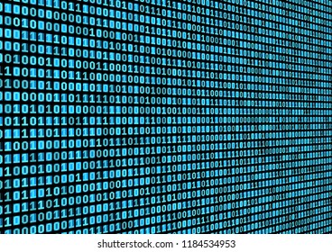 Binary code background. Technology concept. 3d backdrop with numbers. Running process of the program. Vector