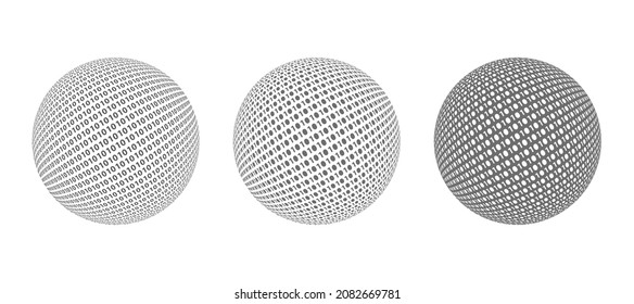 binary code ball sphere icon isolated on white background