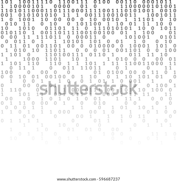 白黒の背景に数字とバイナリコード アルゴリズムのバイナリ データコード 復号化とエンコード 行の行列 ベクターイラスト のベクター画像素材 ロイヤリティ フリー