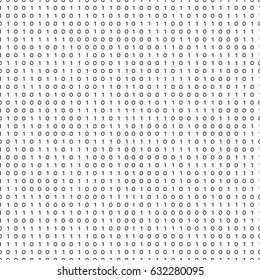 Binary Code Black and White Seamless Pattern . Binary Matrix Background. Zeroes and Ones . Algorithm Code, Decryption and Encoding. Vector Illustration