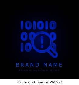 Binary code blue chromium metallic logo