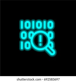 Binary code blue glowing neon ui ux icon. Glowing sign logo vector