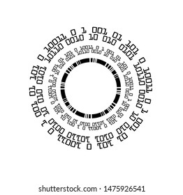  Binary code circle vectors. Cyber security concep, future technology Illustration.