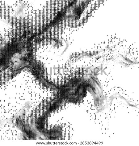 Binary Code Cloud Pattern for Digital Data Storage and Advanced Cloud Computing Technology Concept