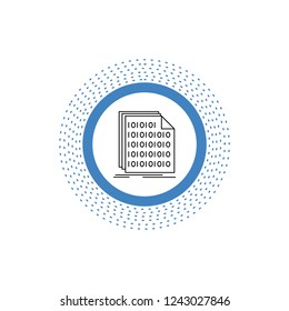 Binary, code, coding, data, document Line Icon. Vector isolated illustration