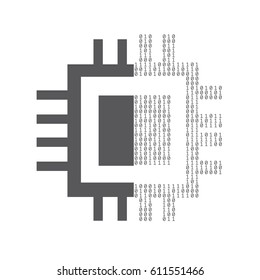 Binary code computer chip symbol online technology background