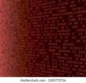 Binary code. Computer or internet security concept. Vector background illustration in red colors