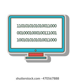 binary code computer system programming  technology host vector  illustration isolated