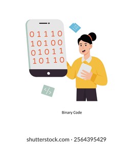 Binary Code concept vector illustration. Database isolated On white Background.        