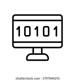 Binary code cyber attack icon. Simple line, outline vector elements of hacks icons for ui and ux, website or mobile application