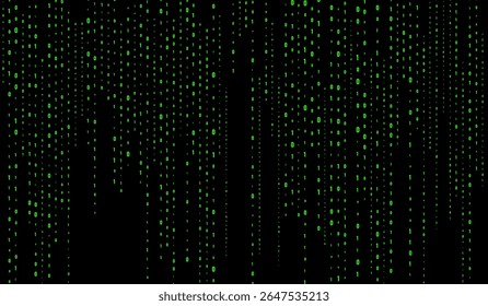 Matriz Digital de Fluxo de Dados de Código Binário Verde Zero Um
