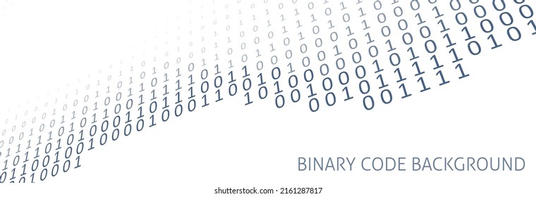 Binary code digital banner template with zeros and ones. Vector graphic background