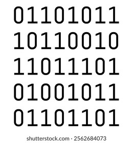 Binary code. Digital programming. Streaming binary code matrix icon isolated on white background. EPS vector illustration