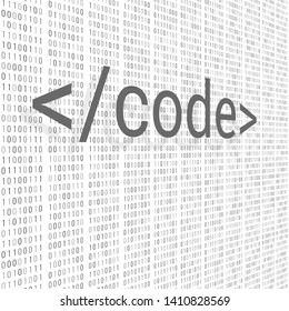 Binary code digital technology background. Computer data by 0 and 1. Algorithm Binary Data Code, Decryption and Encoding. Vector illustration.