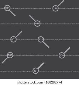 binary code digits and lens pattern eps10