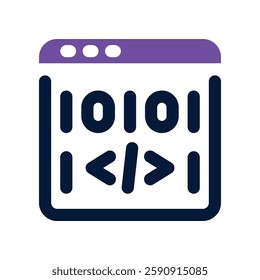 binary code dual tone icon. vector icon for your website, mobile, presentation, and logo design.