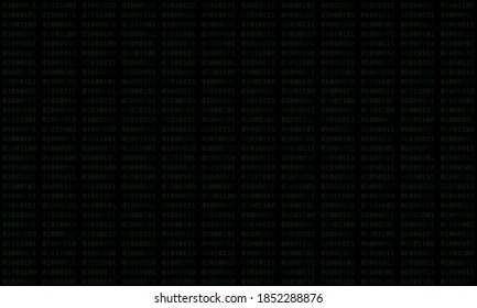 Binary code faded in terminal font on DOS screen, repeatable wallpaper.