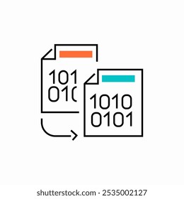 binary code file swap icon sign vector