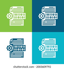 Binary Code Flat four color minimal icon set